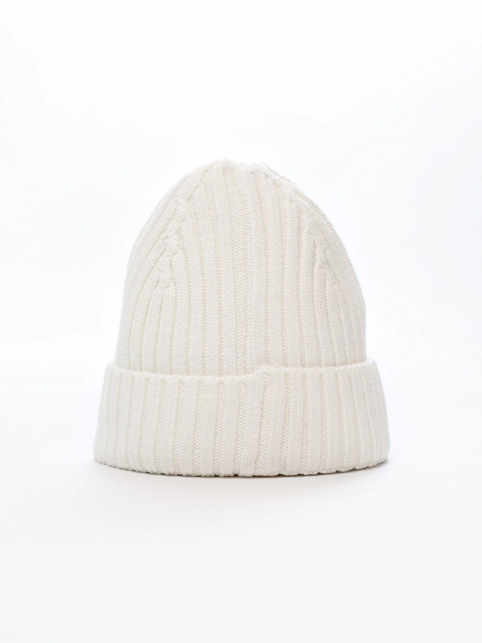 Шапка-бини из смесовой вискозы с отворотом на подкладе в ассортименте